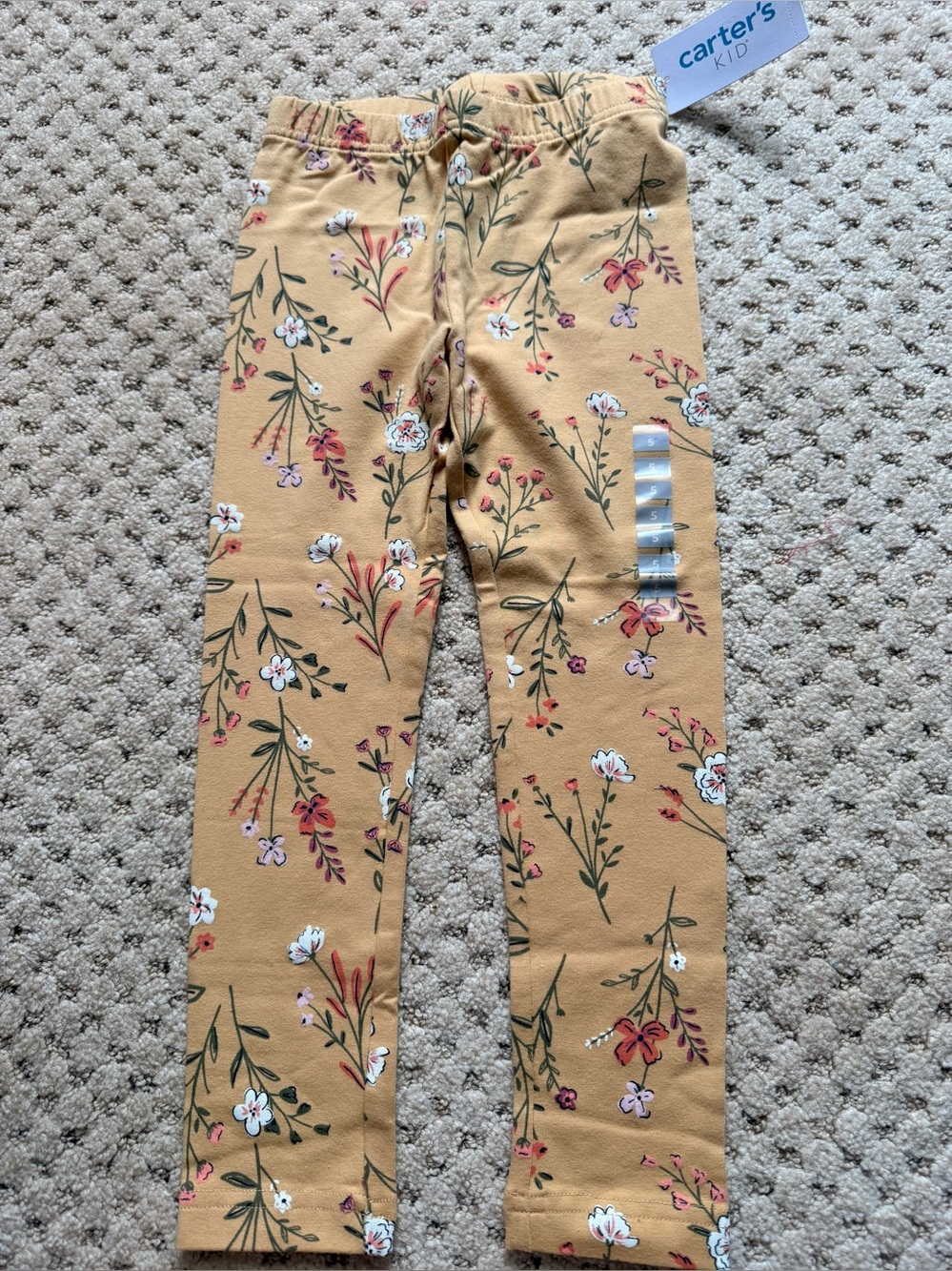 Carter's Mustard Floral Stretch Leggings
